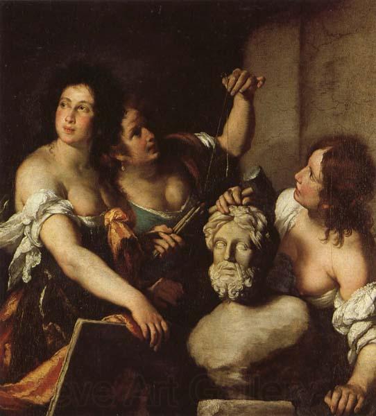 Bernardo Strozzi Allegory of the Arts Norge oil painting art